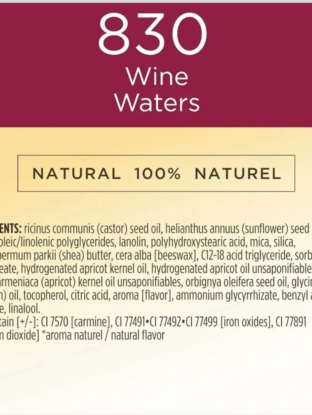 Burt's Bees NEW 100% Natural Glossy Liquid Lipstick, Wine Waters, 1 Tube